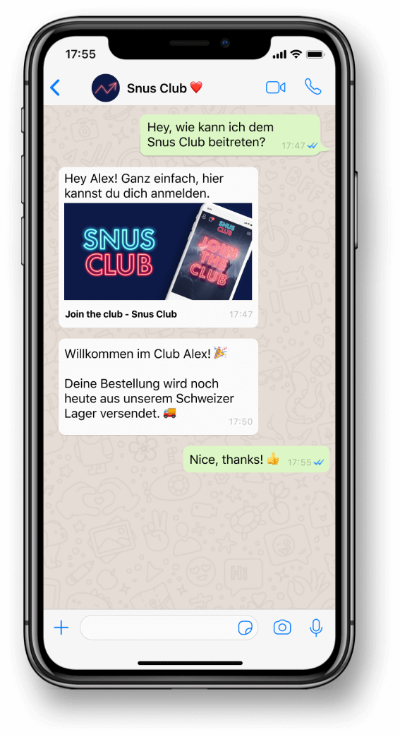 snusclub on whatsapp
